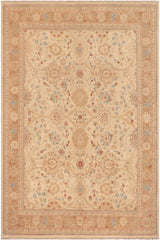handmade Traditional Kafkaz Beige Lt. Brown Hand Knotted RECTANGLE 100% WOOL area rug 9 x 12