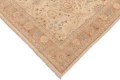 handmade Traditional Kafkaz Beige Lt. Brown Hand Knotted RECTANGLE 100% WOOL area rug 9x12
