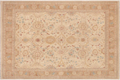handmade Traditional Kafkaz Beige Lt. Brown Hand Knotted RECTANGLE 100% WOOL area rug 9x12