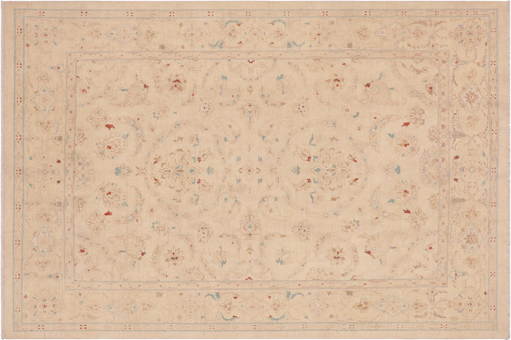 handmade Traditional Kafkaz Beige Lt. Brown Hand Knotted RECTANGLE 100% WOOL area rug 9x12