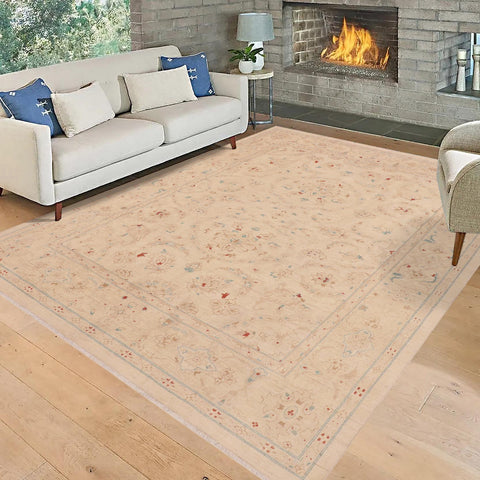 handmade Traditional Kafkaz Beige Lt. Brown Hand Knotted RECTANGLE 100% WOOL area rug 9x12