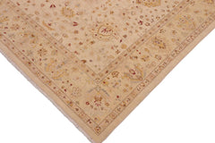 handmade Traditional Kafkaz Beige Lt. Gold Hand Knotted RECTANGLE 100% WOOL area rug 9 x 12