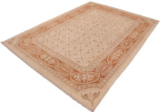 handmade Transitional Kafkaz Beige Copper Hand Knotted RECTANGLE 100% WOOL area rug 9 x 12