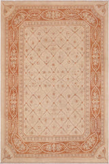 handmade Transitional Kafkaz Beige Copper Hand Knotted RECTANGLE 100% WOOL area rug 9 x 12