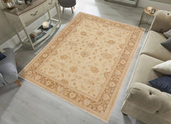 handmade Traditional Kafkaz Beige Lt. Brown Hand Knotted RECTANGLE 100% WOOL area rug 9x12
