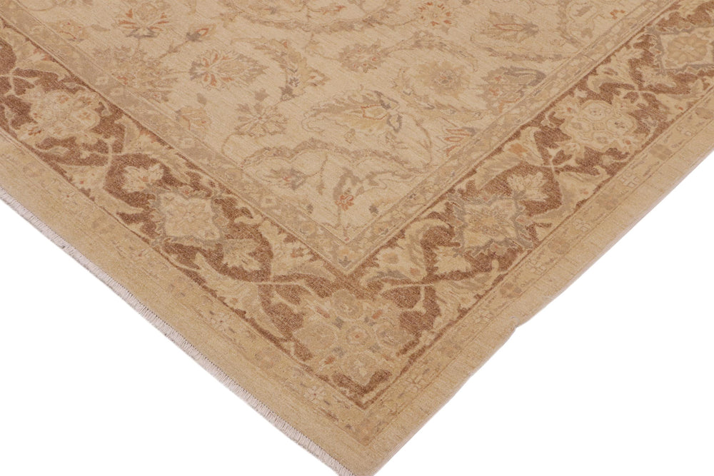 handmade Traditional Kafkaz Tan Brown Hand Knotted RECTANGLE 100% WOOL area rug 9x12