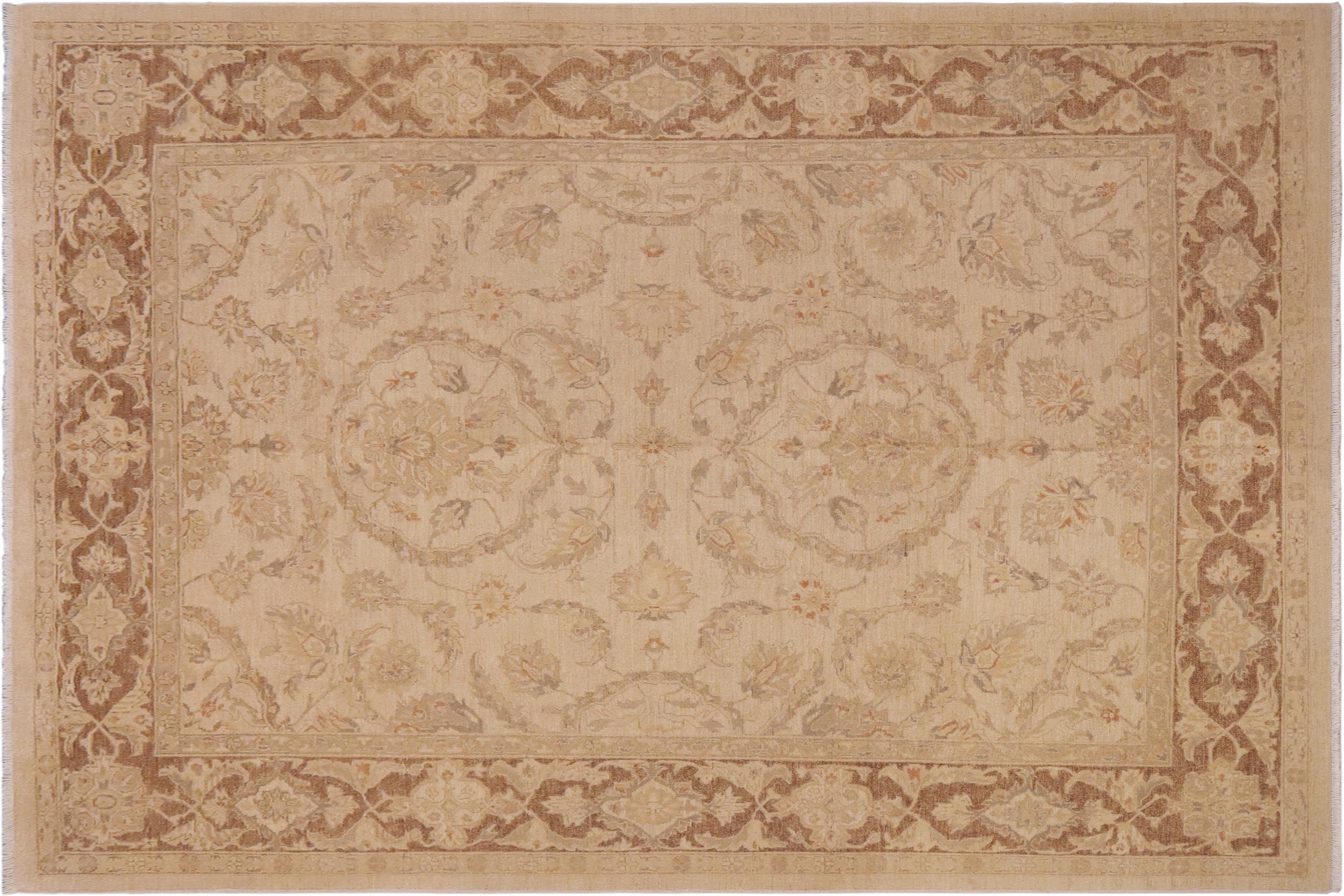 handmade Traditional Kafkaz Tan Brown Hand Knotted RECTANGLE 100% WOOL area rug 9x12