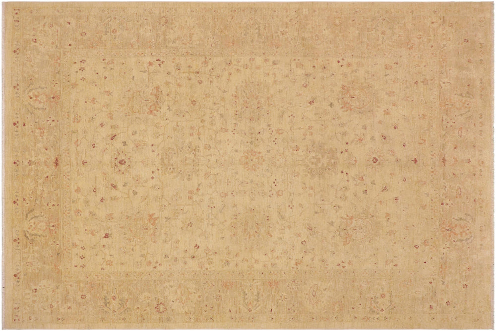 handmade Traditional Kafkaz Lt. Gold Tan Hand Knotted RECTANGLE 100% WOOL area rug 9x12