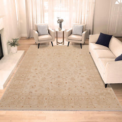 handmade Traditional Kafkaz Beige Lt. Brown Hand Knotted RECTANGLE 100% WOOL area rug 9x12