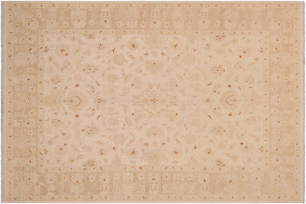handmade Traditional Kafkaz Beige Lt. Brown Hand Knotted RECTANGLE 100% WOOL area rug 9x12