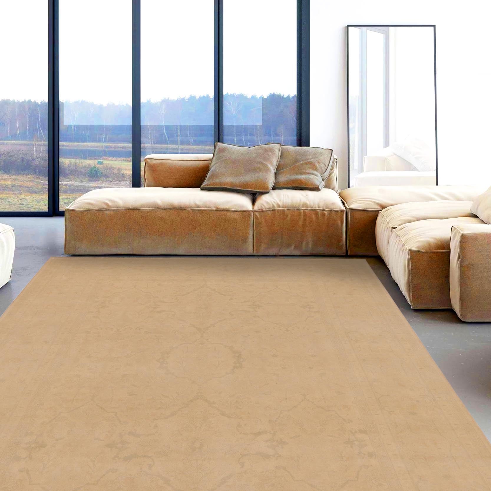 handmade Traditional Kafkaz Beige Beige Hand Knotted RECTANGLE 100% WOOL area rug 9x12