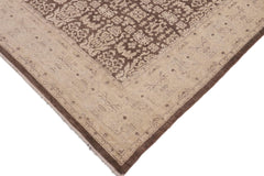 handmade Transitional Kafkaz Brown Beige Hand Knotted RECTANGLE 100% WOOL area rug 9' x 12'
