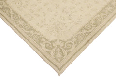 handmade Transitional Kafkaz Beige Green Hand Knotted RECTANGLE 100% WOOL area rug 9' x 12'