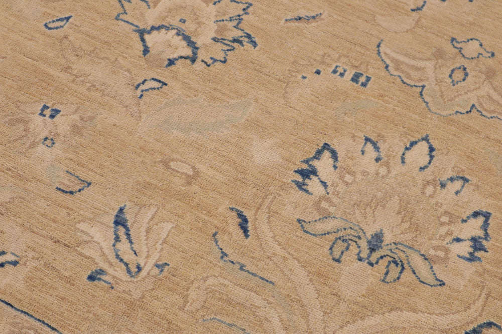 handmade Traditional Kafkaz Taupe Blue Hand Knotted RECTANGLE 100% WOOL area rug 9x12