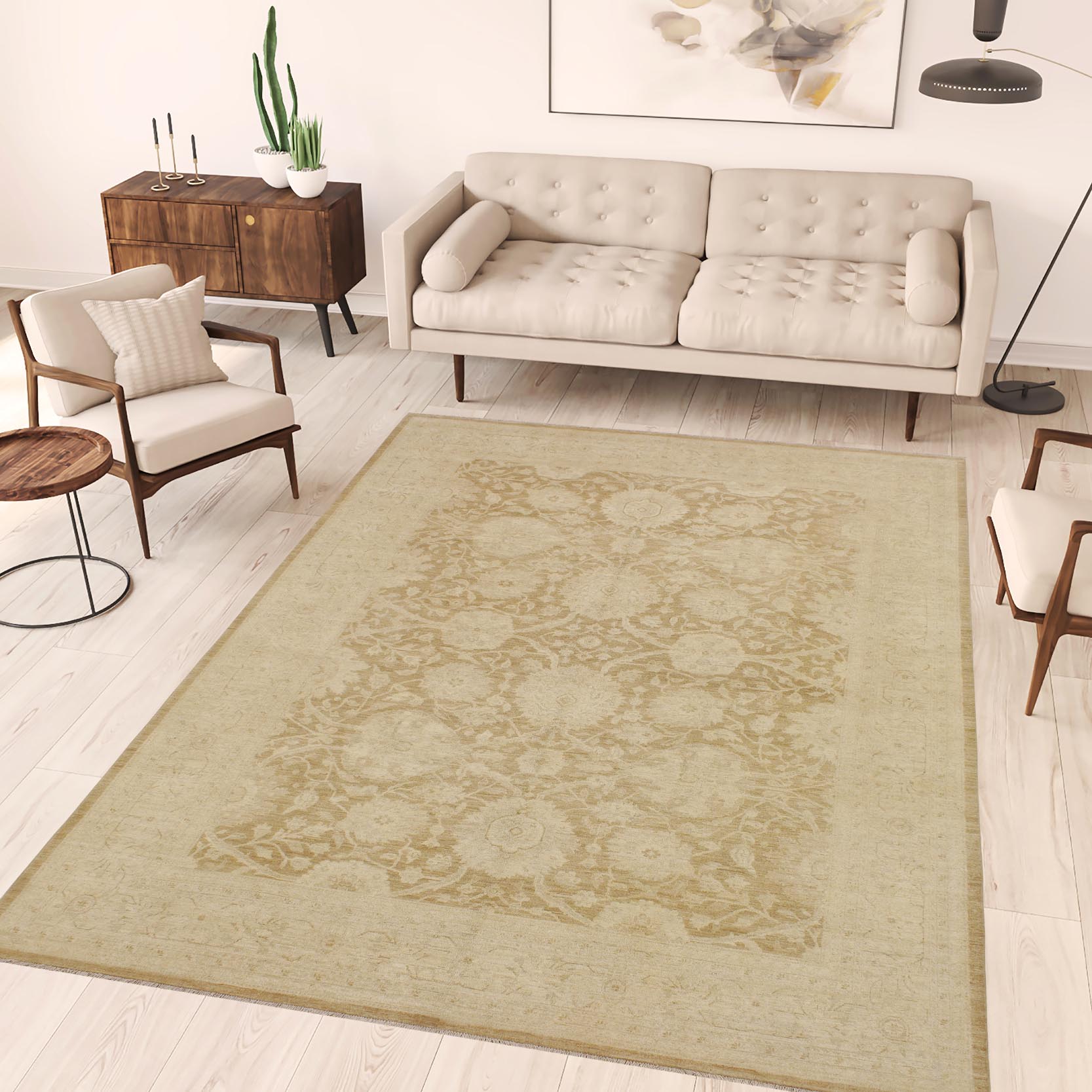 handmade Traditional Kafkaz Brown Beige Hand Knotted RECTANGLE 100% WOOL area rug 9x12