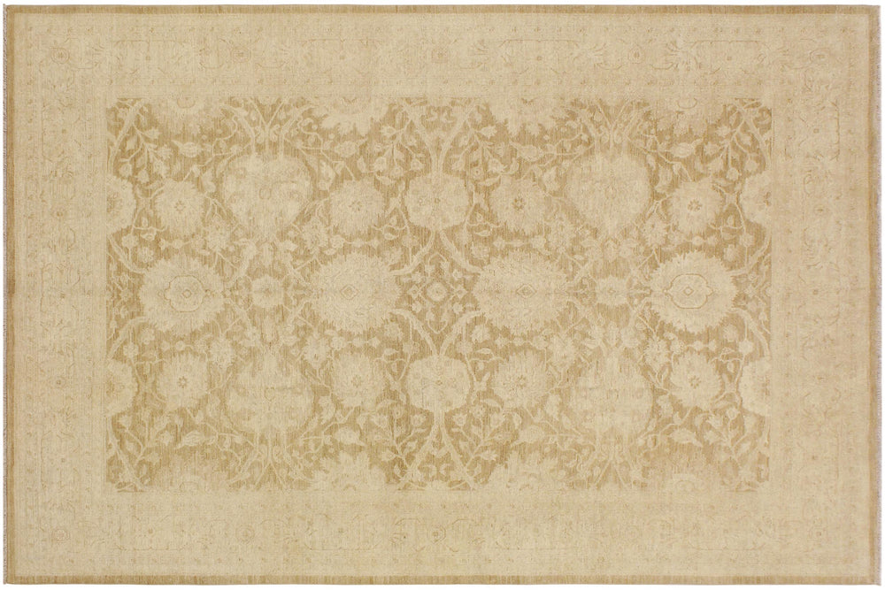 handmade Traditional Kafkaz Brown Beige Hand Knotted RECTANGLE 100% WOOL area rug 9x12