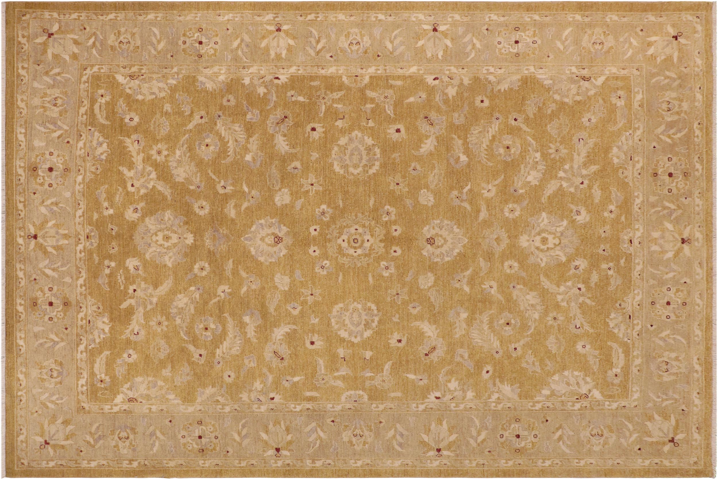 handmade Traditional Kafkaz Lt. Green Tan Hand Knotted RECTANGLE 100% WOOL area rug 9x12