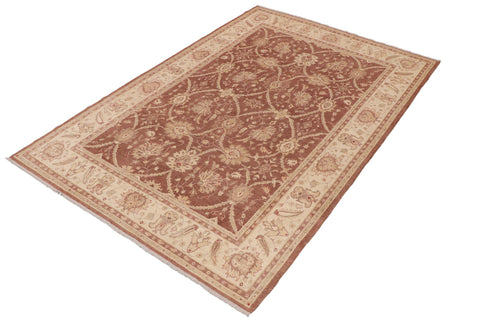 handmade Transitional Kafkaz Red Beige Hand Knotted RECTANGLE 100% WOOL area rug 9' x 12'
