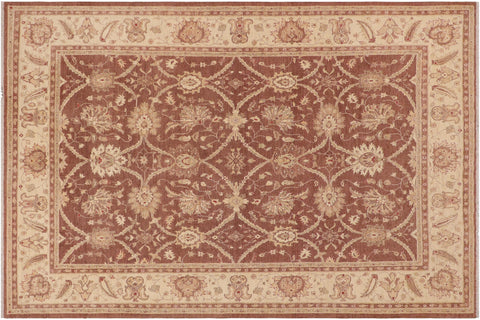handmade Transitional Kafkaz Red Beige Hand Knotted RECTANGLE 100% WOOL area rug 9' x 12'