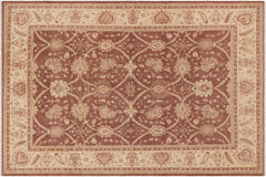 handmade Transitional Kafkaz Red Beige Hand Knotted RECTANGLE 100% WOOL area rug 9' x 12'