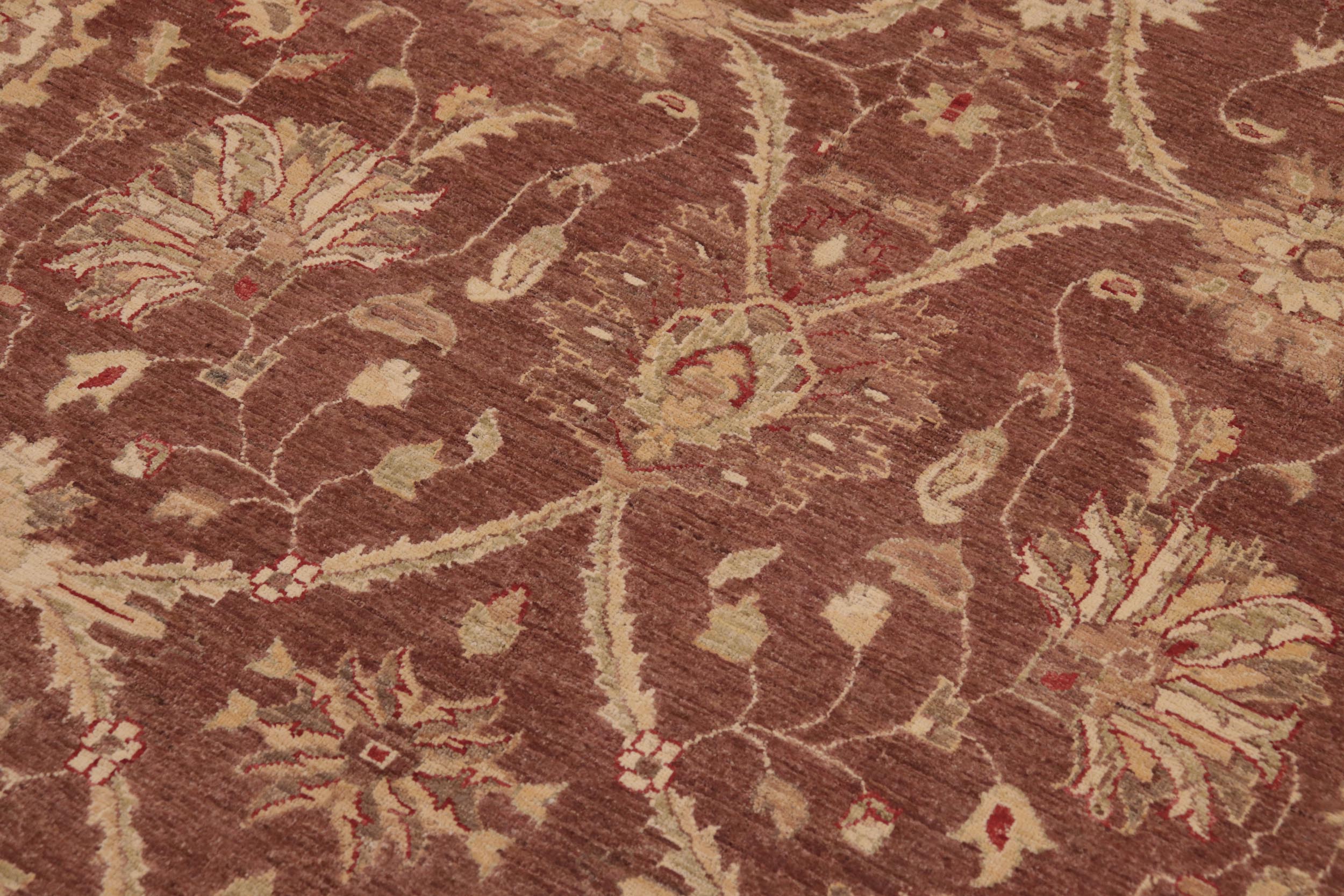 handmade Transitional Kafkaz Red Beige Hand Knotted RECTANGLE 100% WOOL area rug 9' x 12'