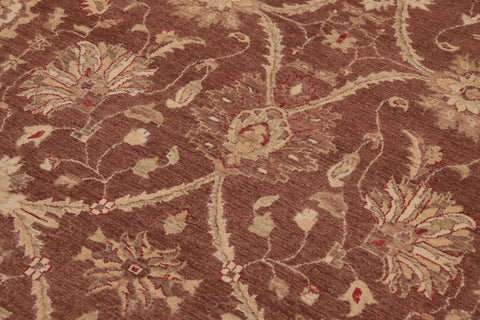handmade Transitional Kafkaz Red Beige Hand Knotted RECTANGLE 100% WOOL area rug 9' x 12'