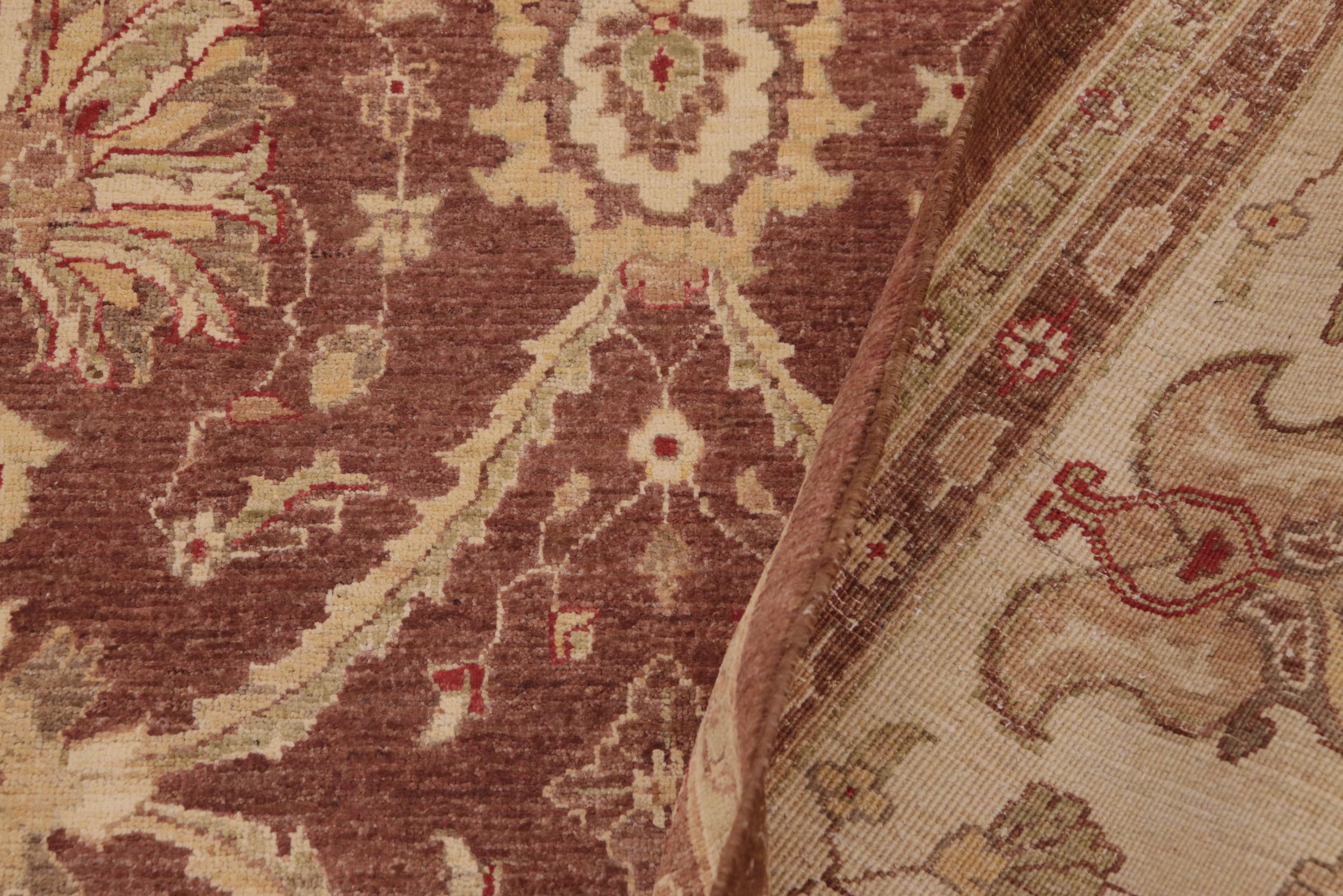 handmade Transitional Kafkaz Red Beige Hand Knotted RECTANGLE 100% WOOL area rug 9' x 12'