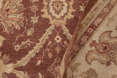 handmade Transitional Kafkaz Red Beige Hand Knotted RECTANGLE 100% WOOL area rug 9' x 12'