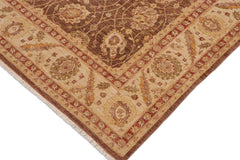 handmade Transitional Kafkaz Brown Beige Hand Knotted RECTANGLE 100% WOOL area rug 9' x 12'