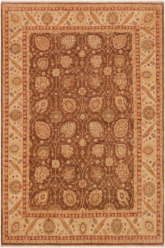 handmade Traditional Kafkaz Brown Beige Hand Knotted RECTANGLE 100% WOOL area rug 9 x 12