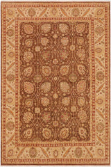 handmade Traditional Kafkaz Brown Beige Hand Knotted RECTANGLE 100% WOOL area rug 9 x 12