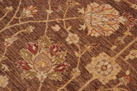 handmade Transitional Kafkaz Brown Beige Hand Knotted RECTANGLE 100% WOOL area rug 9' x 12'