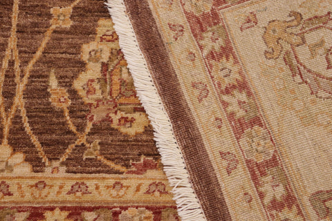 handmade Transitional Kafkaz Brown Beige Hand Knotted RECTANGLE 100% WOOL area rug 9' x 12'