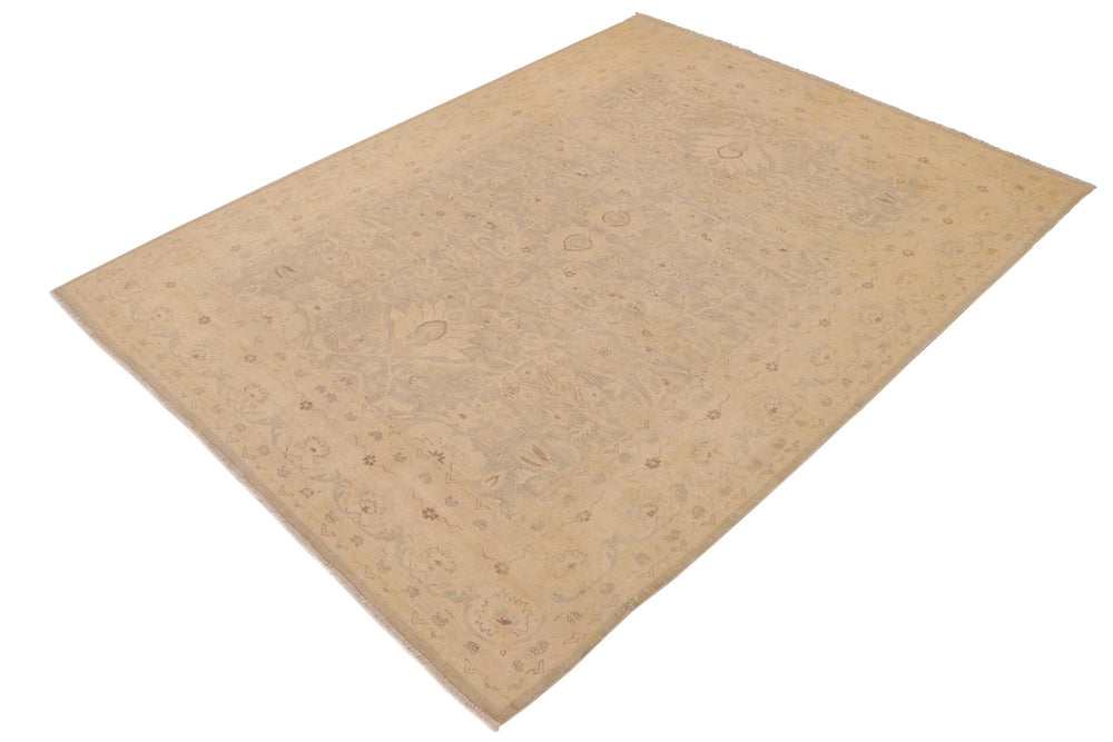 handmade Traditional Kafkaz Lt. Green Beige Hand Knotted RECTANGLE 100% WOOL area rug 9x12