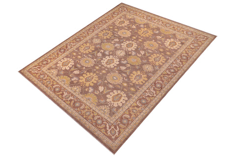 handmade Transitional Kafkaz Lt. Brown Beige Hand Knotted RECTANGLE 100% WOOL area rug 9' x 13'