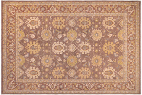 handmade Transitional Kafkaz Lt. Brown Beige Hand Knotted RECTANGLE 100% WOOL area rug 9' x 13'
