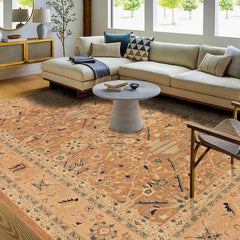 handmade Traditional Kafkaz Lt. Brown Nude Hand Knotted RECTANGLE 100% WOOL area rug 9 x 12