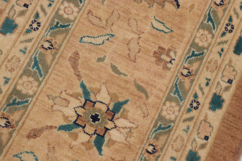 handmade Traditional Kafkaz Lt. Brown Nude Hand Knotted RECTANGLE 100% WOOL area rug 9x12