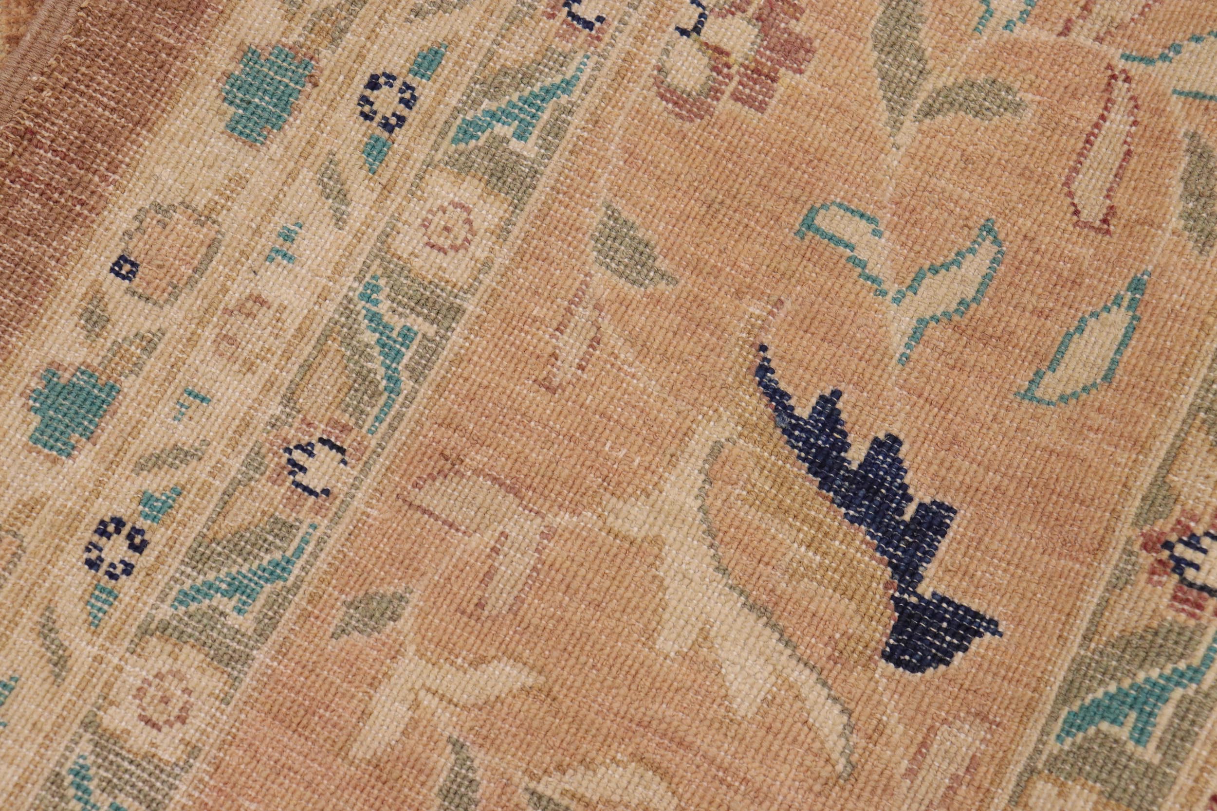 handmade Traditional Kafkaz Lt. Brown Nude Hand Knotted RECTANGLE 100% WOOL area rug 9x12
