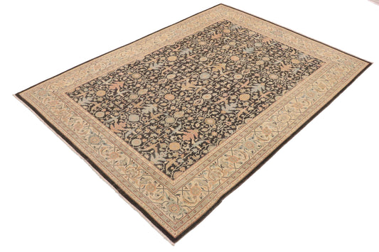 handmade Transitional Kafkaz Charcoal Green Hand Knotted RECTANGLE 100% WOOL area rug 9x12