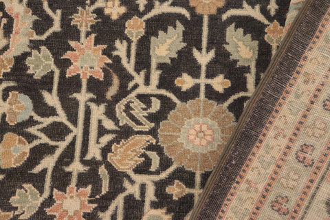 handmade Transitional Kafkaz Charcoal Green Hand Knotted RECTANGLE 100% WOOL area rug 9x12