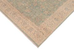handmade Traditional Kafkaz Lt. Blue Ivory Hand Knotted RECTANGLE 100% WOOL area rug 9 x 12