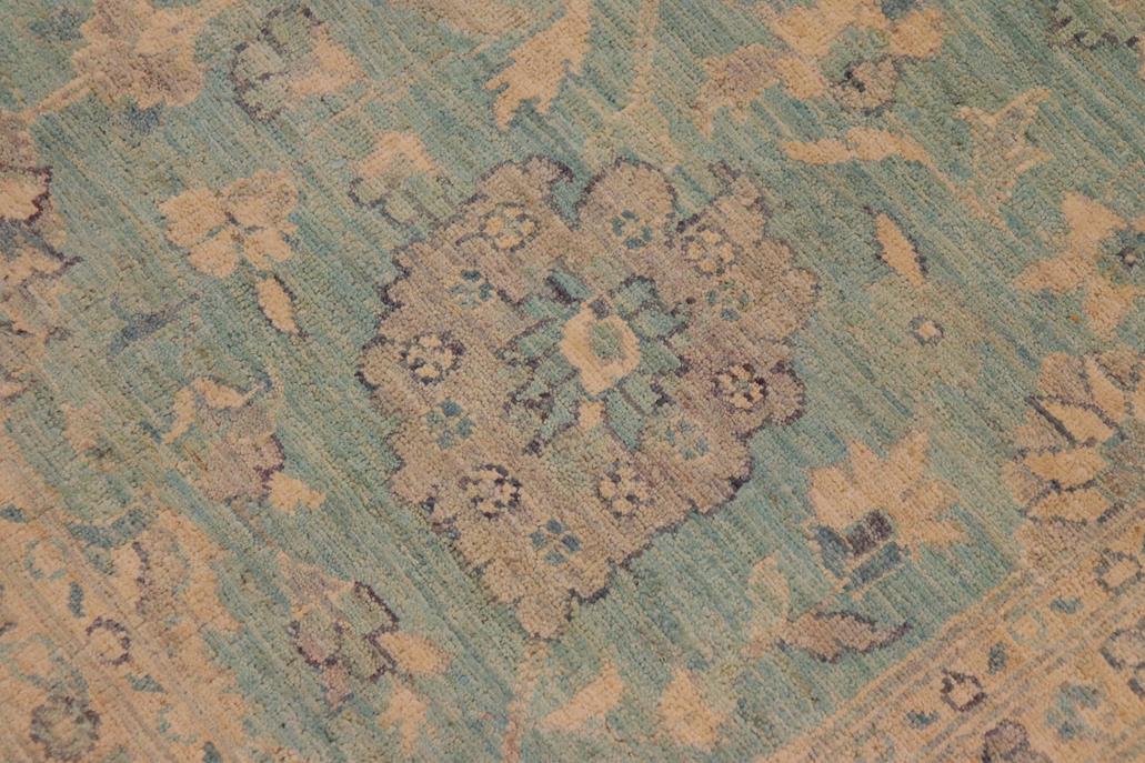 handmade Traditional Kafkaz Lt. Blue Ivory Hand Knotted RECTANGLE 100% WOOL area rug 9 x 12