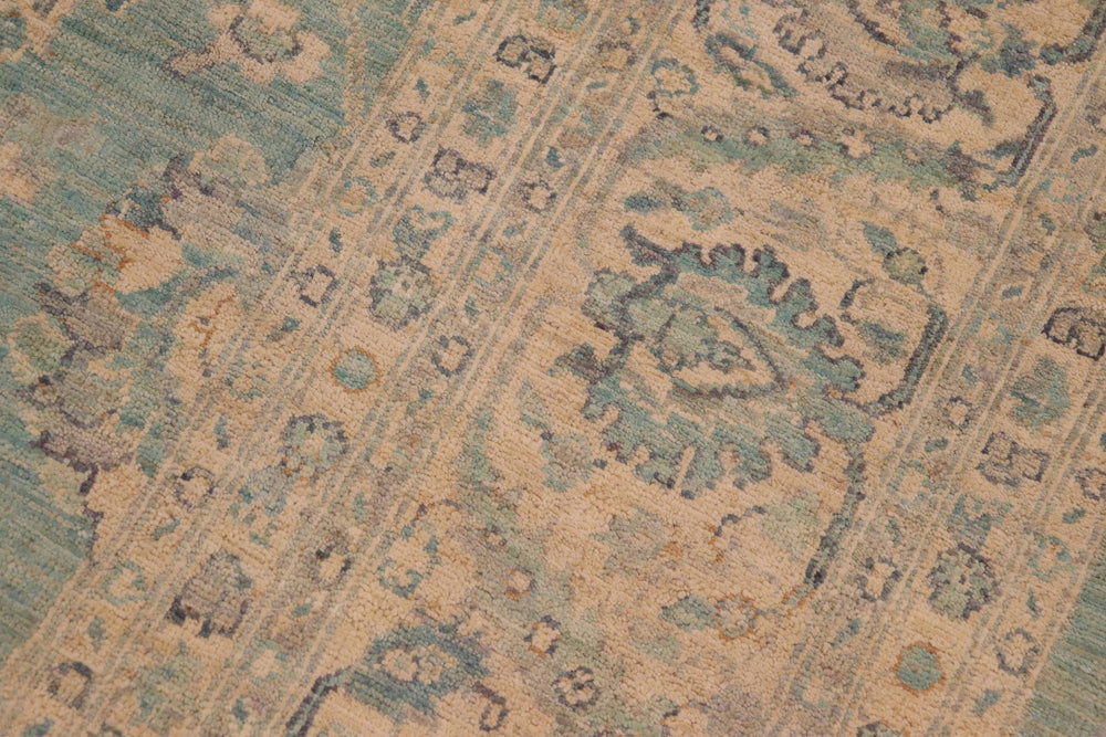 handmade Traditional Kafkaz Lt. Blue Ivory Hand Knotted RECTANGLE 100% WOOL area rug 9x12