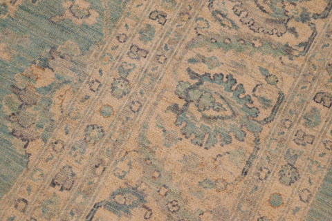 handmade Traditional Kafkaz Lt. Blue Ivory Hand Knotted RECTANGLE 100% WOOL area rug 9x12