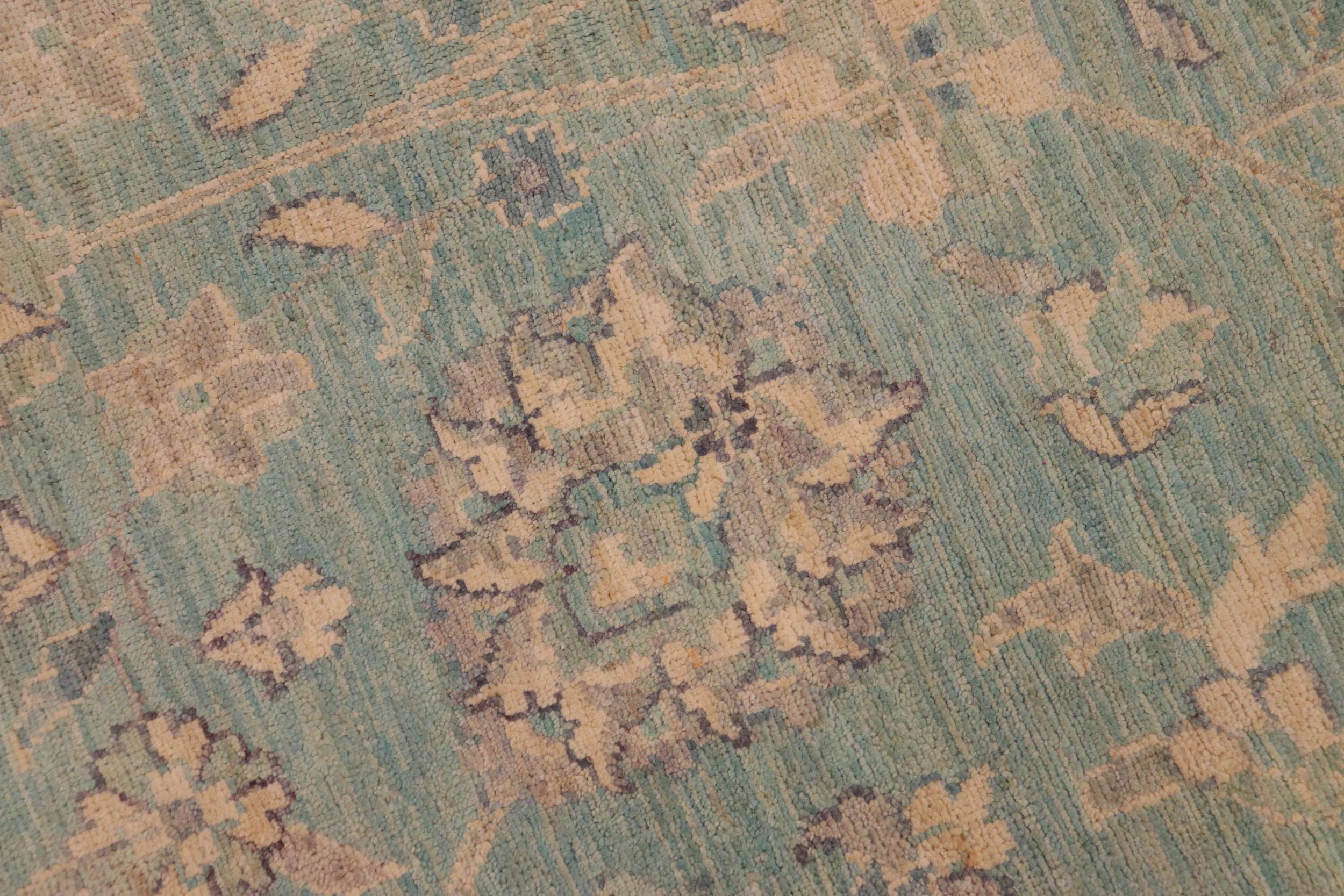 handmade Traditional Kafkaz Lt. Blue Ivory Hand Knotted RECTANGLE 100% WOOL area rug 9x12