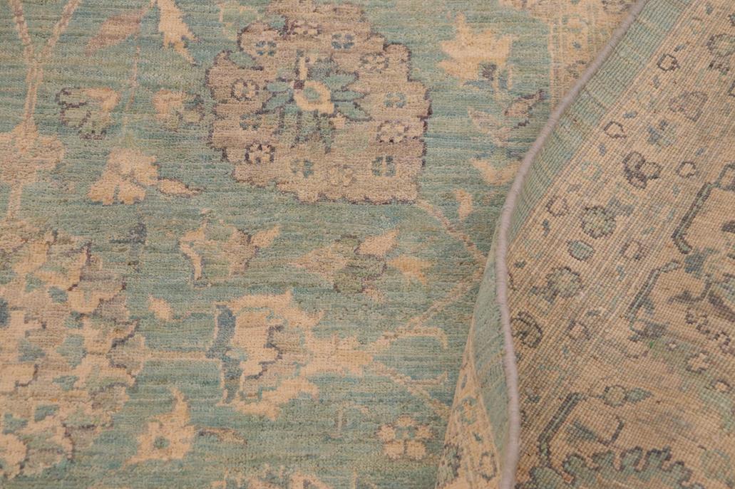 handmade Traditional Kafkaz Lt. Blue Ivory Hand Knotted RECTANGLE 100% WOOL area rug 9 x 12