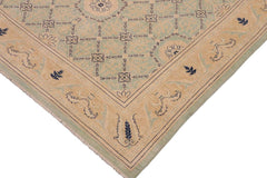 handmade Traditional Kafkaz Green Tan Hand Knotted RECTANGLE 100% WOOL area rug 9 x 12