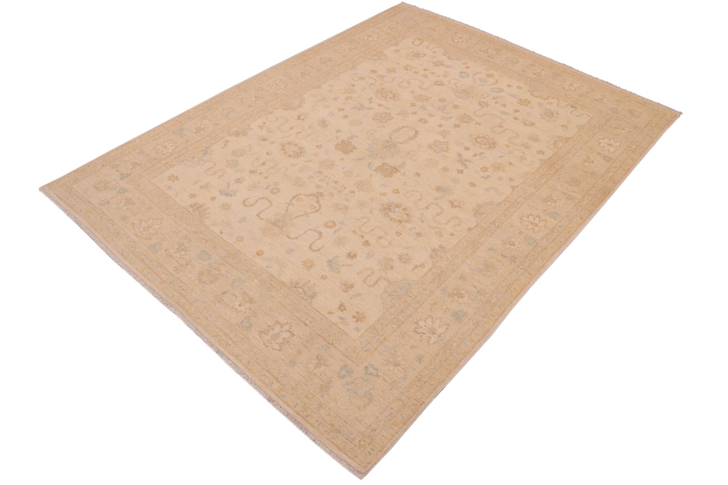 handmade Transitional Kafkaz Tan Beige Hand Knotted RECTANGLE 100% WOOL area rug 9' x 11'