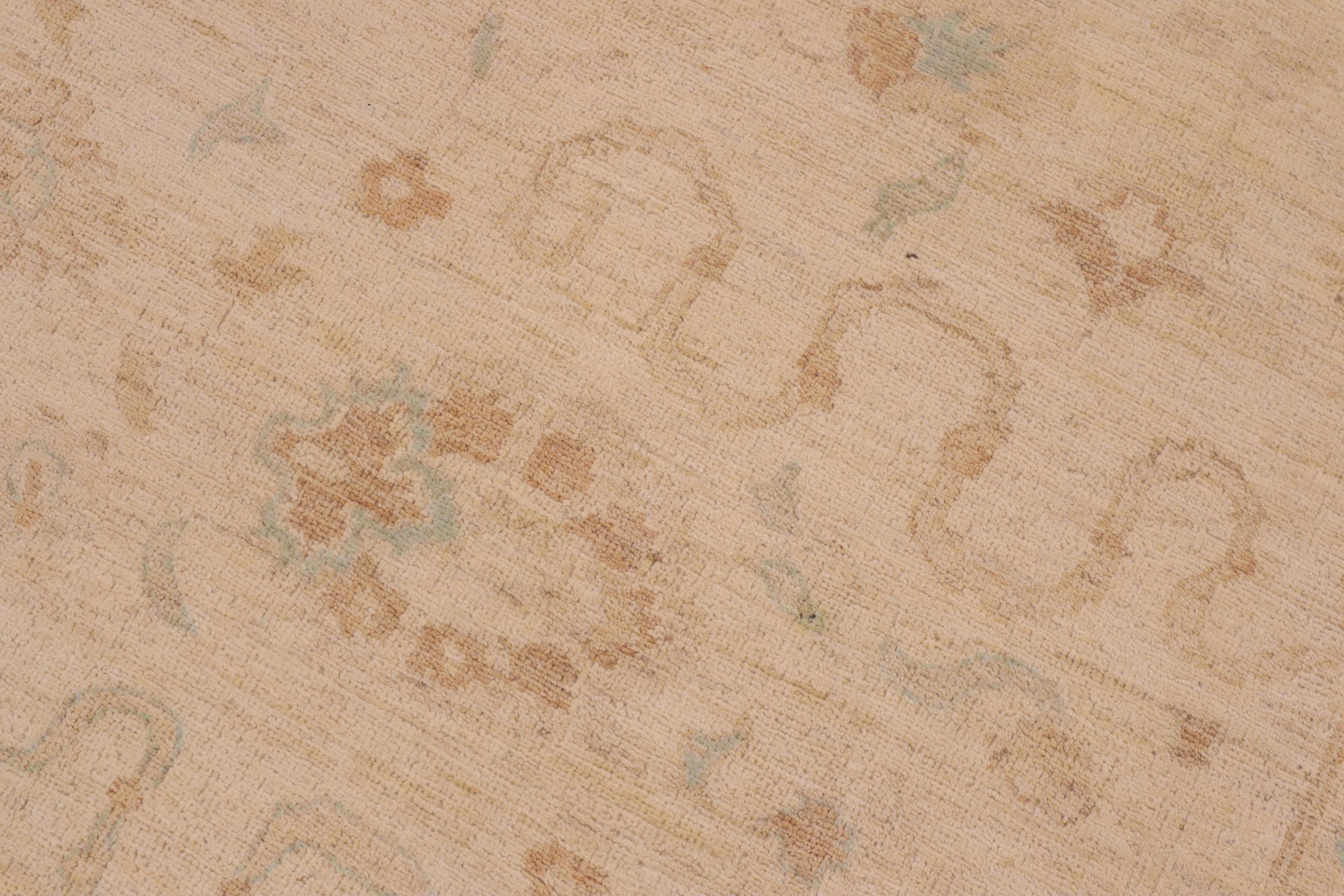 handmade Transitional Kafkaz Tan Beige Hand Knotted RECTANGLE 100% WOOL area rug 9' x 11'